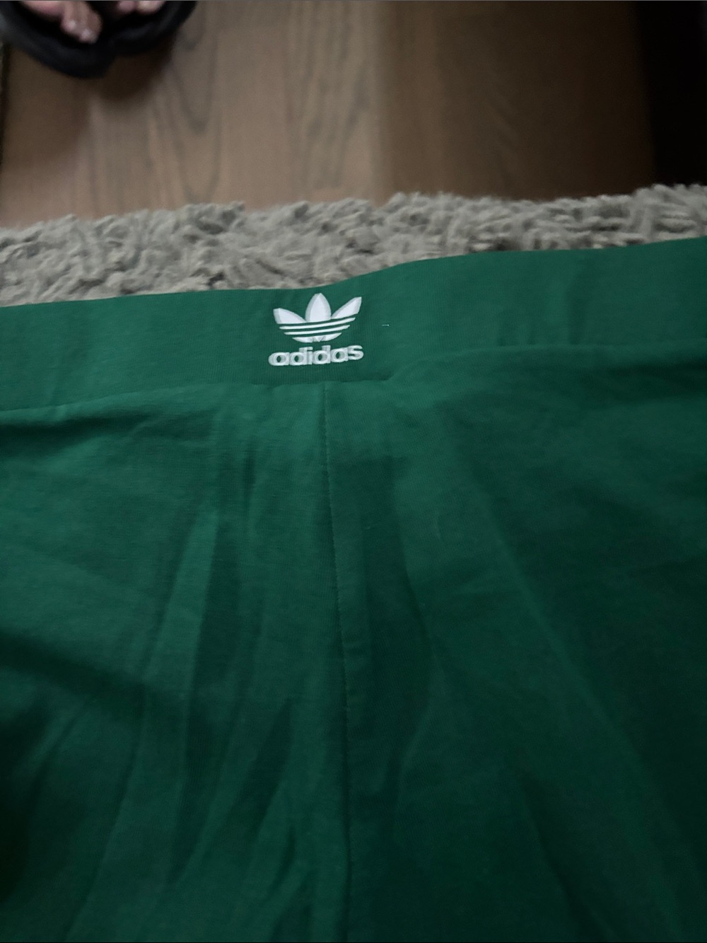 adidas Green Leggings with White Side Stripes - Picture 4 of 5
